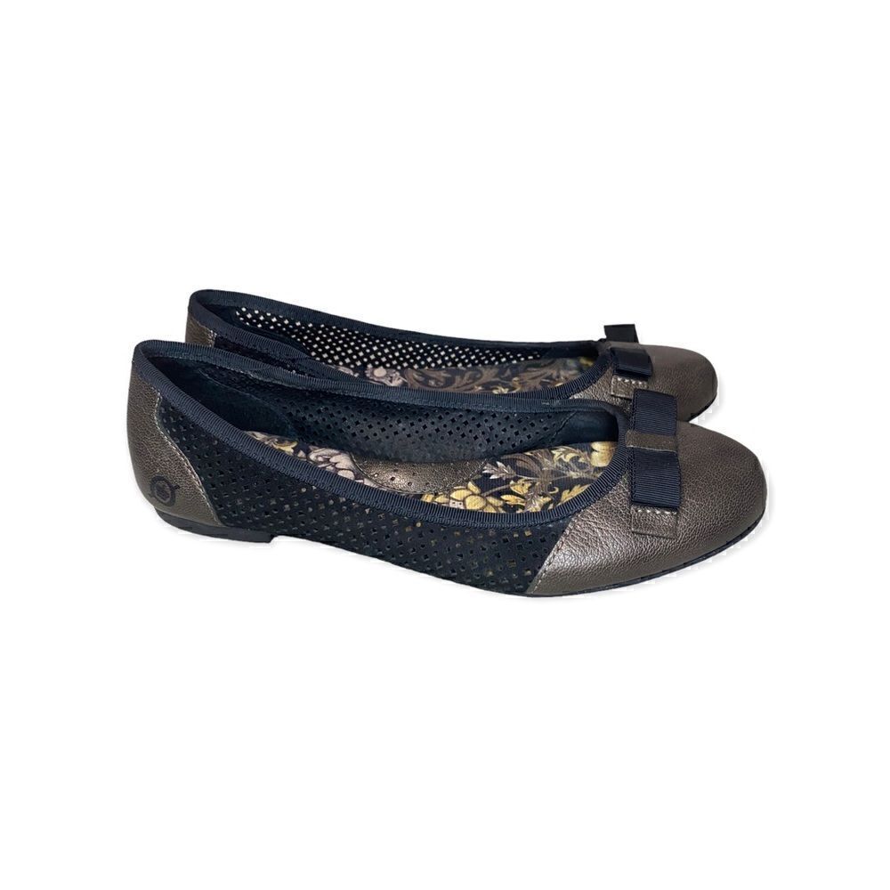 BORN Mardea Leather Flats in Black/Bronze - Picture 2 of 5